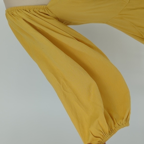 Lumiere Button Front Mini Dress Yellow S cottagecore summer preppy a line casual - Picture 4 of 10